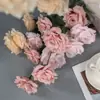 Flor Artificial Rosa para Casamento 3 Cabeças Rosa Diamante Flor para Guia de Caminho de Casamento Decoração de Parede de Flores Arranjo de Flores de Seda Flor de Plástico Lote