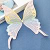 Popular Colorido Organza Bordado Gradiente Cor Borboleta 3D com Adesivo Roupas Infantis Acessórios para Pets Presilha de Cabelo Decoração DIY