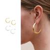 Dong Jie con pendientes de media luna dorada para mujer, pendientes en forma de C simples exagerados con temperamento retro de nicho europeo y americano que combinan con todo.