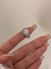 Anillo abierto redondo de perla de circón, estilo francés, ligero, de lujo, de alta calidad, para el dedo índice, anillo de moda con temperamento de nicho, estilo coreano