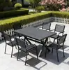Conjunto de Mesa e Cadeiras de Madeira Anticorrosiva para Exterior, Simples Conjunto de Mesa e Cadeiras de Madeira Plástica para o Pátio, Conjunto de Três Peças de Ferro Forjado para Varanda, Mesa e Cadeiras de Exterior para Lazer
