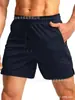 Shorts de Corrida Masculino Transfronteiriço Europeu e Americano 2025 com Bolso com Zíper Secagem Rápida Academia Esportes Exercícios Calças de Praia