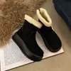 Botas de Nieve Cálidas de Felpa Engrosada para Mujer 2026 Nuevo Estilo Invierno Exterior Zapatos de Algodón Zapatos de Piel de Cordero Suela Gruesa Botines Cortos