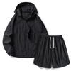Ropa de Protección Solar Traje de Secado Rápido para Hombres y Mujeres, Pantalones Cortos para Deportes al Aire Libre, Ropa de Piel Transpirable con Sensación de Hielo Juego de Dos Piezas, Transpirable con Sensación de Hielo