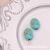 Brincos antigos vintage ovais em relevo cabeça de beleza traçado ouro em forma de gota com miçangas acessórios de joalheria DIY