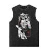 Verão novo cinco feitiço de iluminação de volta à guerra em torno da maré marca lavada velho colete sem mangas camiseta