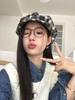 Gorra de cuadros retro de estilo japonés para mujer, nueva gorra de otoño estilo británico con cabeza grande y pico de pato, boina pequeña a la moda