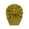 Gorro de punto liso para bebé transfronterizo con doble lazo, Gorro para bebé estilo indio, Gorro suave de algodón acanalado para bebé, Estilo Ins