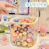 Frasco Transparente a Prueba de Polvo para Exhibición de Figuras Gran Capacidad Mini Lindo Juguete de Comida Caja Sorpresa Muñecas Pequeñas Estante de Almacenamiento Compartimentado para Escritorio