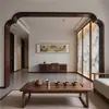 Estilo Musical Estética Bolsa de Passagem Conjunto Linhas Novo Chinês Madeira Maciça Begônia Pequeno Pavilhão Moldura de Janela Hall de Entrada Sala de Estar Divisória Decoração