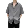 Camisa de manga corta para hombre, verano, uniforme dk, matón, guapo, alta gama, casual, holgada, con caída, camisa negra, abrigo, top