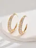 Joias Femininas Europeias e Americanas Transfronteiriças, Design Geométrico em Forma de C com Diamantes, Brincos Versáteis, Brincos de Nicho de Alta Qualidade Atacado