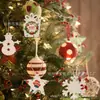 Enfeites de árvore de Natal personalizados, pequenos pingentes de atmosfera natalina, decoração de casa, peças de madeira pintadas criativas para o Natal DIY