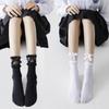 Medias hasta la pantorrilla calcetines cortos para niños verano medias finas de terciopelo lazo de encaje seda de cristal transparente pequeño libro rojo jk