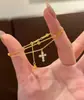 Pulsera Cruzada de Doble Capa Retro de Lujo Ligero para Mujer, Diseño de Moda, Estilo Nuevo de Gama Alta, Joyería de Mano Versátil y de Moda