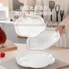 Plato de Verduras con Borde Dorado al por Mayor Plato Flor de Ciruelo Plato de Cerámica para la Casa Plato para Pescado Plato de Cerámica de Alta Gama Comercial para Platos Fríos