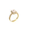 Anillo de circonita con incrustaciones cuadradas de estilo coreano para mujer, moderno y distintivo, diseño de nicho moderno, estilo frío, anillo de celebridad de Internet, pulsera.