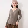 Cárdigan de punto acanalado estilo francés, suéter corto para mujer, diseño de cuello tijera, mangas largas, prenda exterior a la moda y elegante