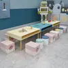 Escritório de Vendas Mesa e Cadeira Infantil Combinação Piso Elevado Shopping Center Área de Brincar Sala de Aula Educação Infantil Mesa de Artesanato Retangular