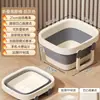Balde dobrável para escalda-pés para uso doméstico, elevado e fundo, acima da panturrilha, escalda-pés com conservação de calor e massagem, novo escalda-pés de saúde para o inverno