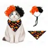 Conjunto de Roupa de Cowboy Ocidental para Gato de Estimação Peruca Chapéu Bandana Festa Engraçada Processamento e Personalização