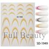 Nuevas pegatinas de nail art transfronterizas ins degradado francés línea de sonrisa DIY pegatinas de nail art color dopamina