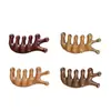 Pente de Massagem de Sândalo, Pente de Sândalo Dourado para Massagem de Meridianos e Pontos de Acupuntura, Pente Universal de Sete Dentes para Cabeça, Ombros e Pescoço Gua Sha