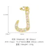 Pingente Letra Árabe Zircônia Material DIY Base de Cobre Banho de Ouro Retentor de Cor 14K Pingente de Letra com Acessório de Corrente