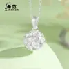Collar de brocado de plata pura S990 para mujer, cadena para la clavícula con colgante de bola de flor de plata, lujo ligero y exquisito, regalo perfecto para una mejor amiga