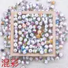 Cuentas de cerámica de porcelana azul y blanca pintadas a mano cuerda roja collar tejido a mano pulsera accesorios DIY cuentas sueltas accesorios de joyería