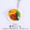 Chaveiro de Prato de Comida Simulada Pvc Miniatura Prato de Comida Simulado Cozinhar Brinquedo de Faz de Conta Restaurante Pequeno Presente