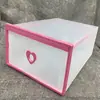 Nuevas Cajas de Cajón Transparentes de Tamaño Grande y Pequeño con Forma de Corazón para Zapatos para Uso Doméstico, para Organizar Tenis y Tacones, Venta al por Mayor