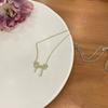Estilo Suave Cadena Clavícula con Lazo para Mujer Lujo Ligero Alta Gama Elegante Accesorios Versátiles Diseño Nicho Collar Simple