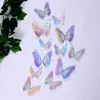 Mariposa Metálica Hueca 3D Mariposa de Simulación Estéreo Pegatinas de Decoración para el Hogar Color Mariposa de Comercio Exterior Pegatinas de Pared