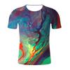 Amazon comércio exterior AliExpress verão nova estampa masculina 3D geométrica manga curta camiseta uma geração de cabelo