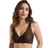¡Wow, sujetador de leopardo hecho a medida transfronterizo para mujer, popular sin costuras, sin aros, sujetador cómodo de copa completa