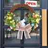 Nuevo Colgante de Puerta de Huevo de Espuma Transfronterizo Decoración del Hogar Decoración de Lazo para Fotografía Corona de Conejo de Pascua Conejo Artificial