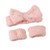 Venta Directa de Fábrica Set de Tres Piezas para Lavarse la Cara y Prevenir la Humedad, Diadema de Peluche con Lazo, Pulsera, Diadema para el Cuidado de la Piel para Mujer al por Mayor