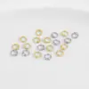 Oro de 14K Bucle Cerrado de Doble Agujero Hecho a Mano DIY Accesorios de Cierre de Conexión Final para Pulsera Collar de Perlas Materiales