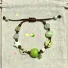 Pulsera de Cuentas Coloridas Diseño Nicho Paraíso de Manzana Verde Linda y Dulce Pequeña Fresca 2025 Nueva Joyería de Mano
