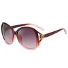 Venta directa de fábrica 2574 elegantes gafas de sol de plástico con montura negra, gafas de sol con protección UV para mujeres europeas y americanas.