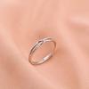 Anillo de nudo de estrella de plata esterlina s925 para mujer, anillo liso abierto de doble capa con amor de alta calidad para novia.