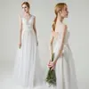 Vestido de Novia Blanco Ligero con Encaje de Mariposas, Estilo Francés, Cola Pequeña, Sencillo Vestido de Noche para Mujer