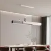 Candelabro moderno minimalista para restaurante, iluminación nórdica de espectro completo con protección ocular inteligente para mesa de comedor, luminaria lineal minimalista de tira