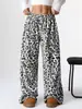 Pantalones Casuales Nuevos Europeos y Americanos de AliExpress Transfronterizos Estampado de Leopardo Pantalones Largos de Pierna Ancha