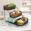 2025 Bandeja de Frutas Exquisita para Casa Mesa de Centro da Sala de Estar Acessível Luxo High-End Alto Valor Bandeja Celebridade da Internet Armazenamento Prateleira de Frutas