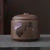 Lote de Latas de Té de Arena Morada China Latas para Pu'Er Selladas Cerámica Doméstica Almacenamiento Grande para Té Pu'Er Cajas de Almacenamiento para Té