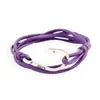 Moda europea y americana náutica azul marino Wind Anzuelo de Pesca Ancla pulsera pareja pulsera de anzuelo de pesca tendencia charm pulsera de cuero