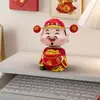 Nova Decoração Criativa de Carro do Deus da Riqueza com Cabeça Mexedora, Pequena Estatueta do Deus da Riqueza para Mesa de Escritório, Presente de Ano Novo para Desktop