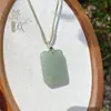 Collar Colgante de Aventurina Natural Verde Lago de la Paz Colgante con Encanto de la Paz de Color Agua Clara Colgante de Jade